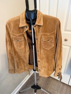 STS Ranchwear Women's Suede Shirt Jacket in Camel